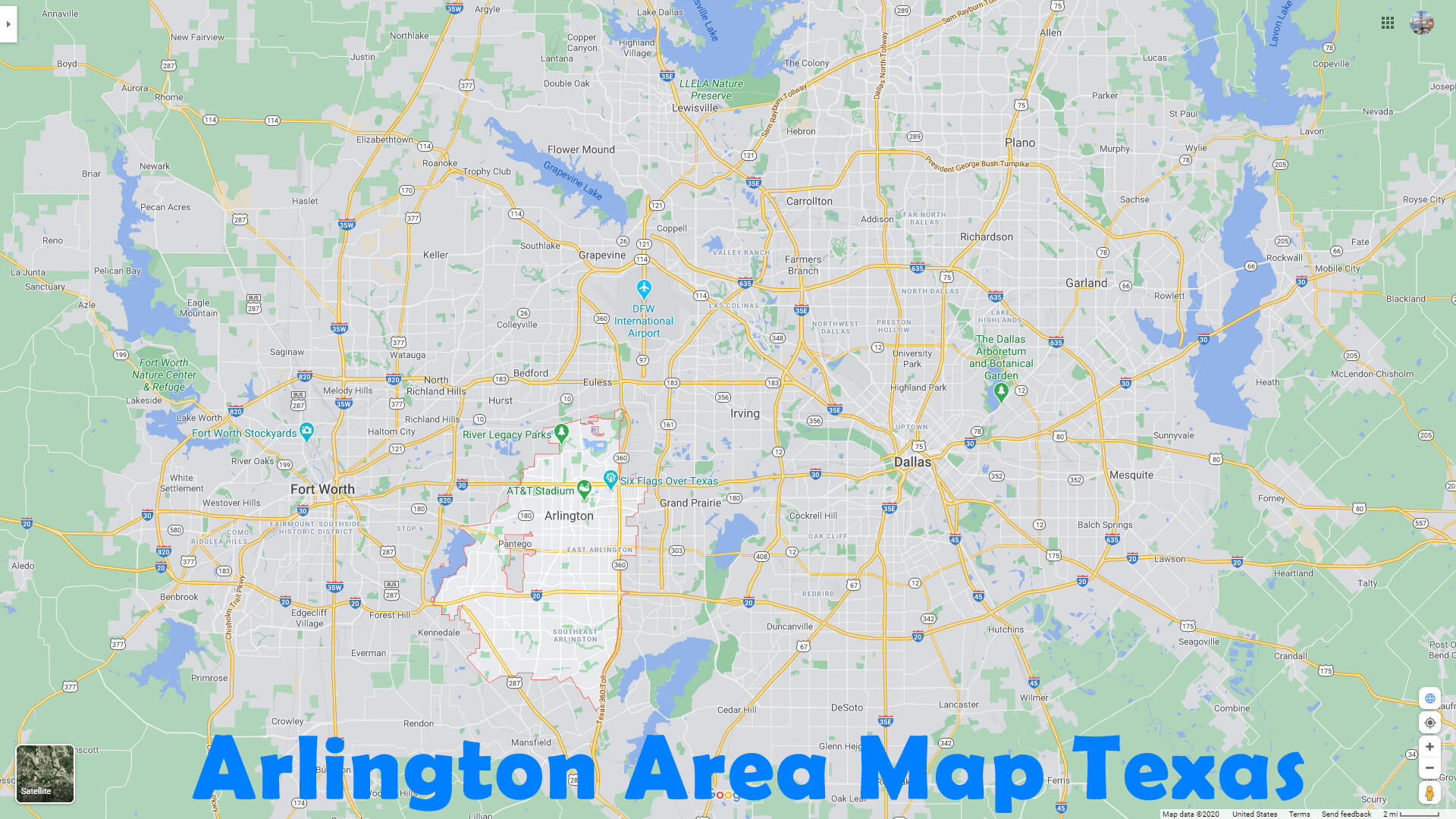 Arlington Zone Carte Texas